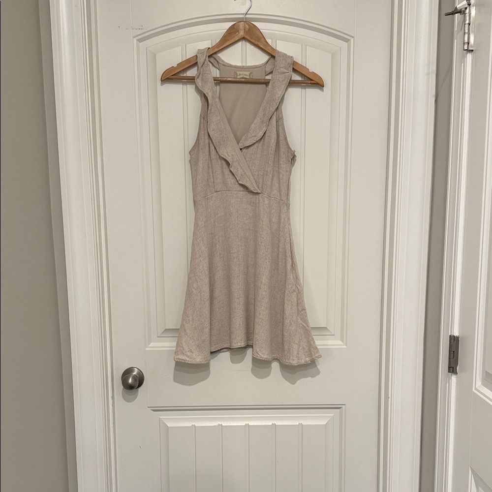 Altar'd State Beige Ruffle Mini Dress